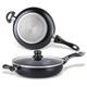 Chefs Star Professional Grade Aluminum Non-Stick 11 Inch Jumbo Cooker/Saute Pan/Deep Frying Pan With Glass Lid - 4.6 Quart - Dishwasher Safe