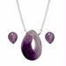 Anthropologie Jewelry | Amelia Rue Pear Shaped Natural Amethyst Set | Color: Purple | Size: Os