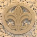 Nichols Bros. Stoneworks Fleur De Lis Stepping Stone Concrete in Gray | 1 H x 11.75 W x 11.75 D in | Wayfair GNSSFDL-AG