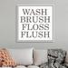 Gracie Oaks Wash Brush Floss Flush by Jaxn Blvd. - Textual Art Print on Canvas in Brown | 38 H x 38 W in | Wayfair C800965E930544BBB3E95C533C736253