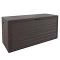 CASARIA® Outdoor Garden Storage Box | 280L | Waterproof | Plastic, Lockable Storage Container w/Lid | Cushion Blanket Chest | Parcel Box, Tool Box, Toy Box | Brown