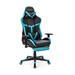 Costway Reclining Racing Chair with Lumbar Support Footrest-Blue