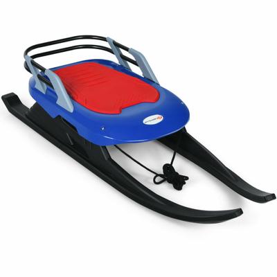 Costway Folding Kids' Metal Snow Sled with Pull Ro...