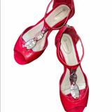 Giani Bernini Shoes | Giani Bernini Red Leather Sandals | Color: Red | Size: 5.5