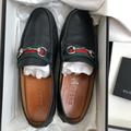 Gucci Shoes | Gucci Horsebit Leather Loafers Driver Web 6 G/7 Us | Color: Black | Size: 7
