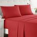Latitude Run® Bruyn Double Brushed Hotel Luxury Sheet Set w/ Extra Soft Sheets & Pillowcases Microfiber/Polyester in Red | Twin XL | Wayfair