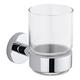 Milano Mirage - Modern Wall Mounted Bathroom Glass Toothbrush Tumbler and Chrome Holder
