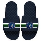 Men's ISlide Navy Minnesota Timberwolves Stripes Slide Sandals