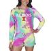 Women's Concepts Sport Illinois Fighting Illini Velodrome Tie-Dye Long Sleeve Top & Shorts Set