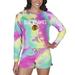 Women's Concepts Sport Chicago Blackhawks Velodrome Tie-Dye Long Sleeve Top & Shorts Set