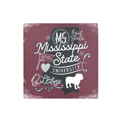 Image One Ncaa Mississippi State Bulldogs 9X9 Canvas Wall Art State Doodles