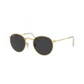 Ray-Ban Round Metal Sunglasses - Men's Gold Frame Black 47 mm Lenses RB3447-919648-47