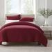 Serta Simply Clean Antimicrobial 3 Piece Duvet Cover Set Microfiber in Red | Twin Duvet Cover + 1 Standard Sham | Wayfair VZT018DEQBUR