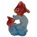Dakota Fields Feng Shui Bejeweled Goldfish Figurine Metal in Blue/Red | 5 H x 4 W x 3 D in | Wayfair 5E91113777EE4F92BADEC6FD5B9286EC