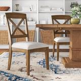 Three Posts™ Lafond Cross Back Side Chair in Wood/Upholstered/Fabric in Brown | 38 H x 20 W x 23 D in | Wayfair 9700-140