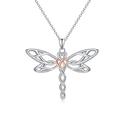 HARMONY BOLA Mothers Day Gift Dragonfly Necklace Celtic Pendant Sterling Silver Dainty Charm Celtic Knot Irish Jewellery Birthday Gifts for Women 18"+2”