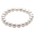 Secret & You Pearl Bracelet of Freshwater Cultured White Semi Baroque Pearls 9-10 mm 18 cm elastic bracelet