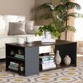 Latitude Run® Elshaddai Floor Shelf Coffee Table w/ Storage Wood in Brown/Gray | 16.1 H x 39.4 W x 19.7 D in | Wayfair