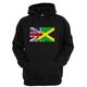 Lo Key Clothing UK and Jamaican Flag Hoody Unisex Mens Womens Personalise The Flags Jumper Plus Size S - 5XL (L) Black