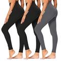 High Waisted Leggings for Women - Soft Athletic Tummy Control Pants for Running Cycling Yoga Workout - Reg & Plus Size