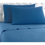Micro Flannel® Solid Smoky Blue Flannel Sheet Set by Shavel Home Products in Smokey Blue (Size QUEEN)