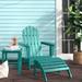 Three Posts™ Hartington 16 Piece Plastic/Resin Adirondack Chair w/ Ottoman & Table Wood in Blue/Brown | 35 H x 29 W x 36 D in | Wayfair