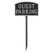 Red Barrel Studio® Small Arch Guest Parking Statement Plaque Sign w/ Lawn Stake Metal in Gray/Black | 5.5 H x 9 W x 0.25 D in | Wayfair