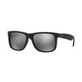 Ray-Ban RB4165 Standard Sunglasses Rubber Black Frame Grey Mirror Silver Lenses 622-6G-55