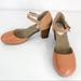 Anthropologie Shoes | Anthropologie Sudini Cam Heels In Marigold Size 9 | Color: Orange/Pink | Size: 9