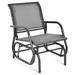 Costway Outdoor Single Swing Glider Rocking Chair with Armrest-Gray