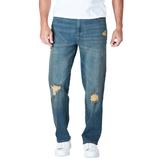 Men's Big & Tall Liberty Blues™ Straight-Fit Stretch 5-Pocket Jeans by Liberty Blues in Distressed (Size 60 38)