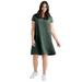 Plus Size Women's A-Line Tee Dress by ellos in Midnight Green (Size 30/32)