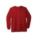 Men's Big & Tall Shrink-Less™ Lightweight Long-Sleeve Crewneck Pocket T-Shirt by KingSize in Red Marl (Size XL)