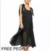 Free People Dresses | Free People Button Up Spaghetti Strap Square Neck | Color: Black/Blue | Size: M