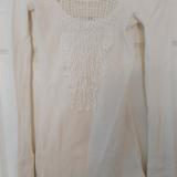 Free People Tops | Free People Womens Long Sleeve Low Round Neck Top | Color: White | Size: M