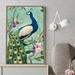 World Menagerie 'Pretty Peacock II' Acrylic Painting Print on Canvas in Blue/Green/Yellow | 43.5 H x 27.5 W x 2 D in | Wayfair