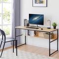 Inbox Zero Computer Desk Wood/Metal in Brown | Wayfair 3DA4621B256F4ABBA0B88F5714C3EF44