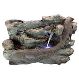 Millwood Pines Staggered Rock Canyon Cascading Fountain w/ LED Lights, Resin | 22.5 H x 39.5 W x 20.5 D in | Wayfair