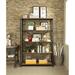 Williston Forge Endsley 71" H x 49" W Steel Etagere Bookcase in Brown/Gray | 71 H x 49 W x 20 D in | Wayfair 5664E616D5AB4DEE9874B776DACA44D6