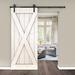 Barn Door - JM HOME Paneled Wood Barn Door w/ Installation Hardware Kit Wood in Brown | 84 H x 28 W in | Wayfair SDU-X-WH-28