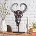 Union Rustic Handcrafted Aluminum Bull Skull Decor w/ Stand Metal in Brown/Gray | 25 H x 16 W x 9 D in | Wayfair A455E666C2884B62B1BF18290338383E