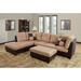 Brown Sectional - Ebern Designs Amyrical 103.5" Wide Microfiber/Microsuede Sofa & Chaise w/ Ottoman Microfiber/Microsuede | Wayfair