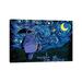 East Urban Home Starry Neighbor by Denis Orio Ibañez - Graphic Art Print Canvas/Metal in Blue/Green | 32 H x 48 W x 1.5 D in | Wayfair