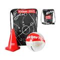 HUDORA Fußball-Set Kicker Edition, Matchplan inkl. Fußball (Gr. 5), Ballnadel, Gym-Bag & 4 Pylonen, rot/weiß/schwarz