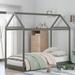 Harper Orchard Twin Canopy Bed Wood in Gray | 70.8 H x 41.5 W x 78.4 D in | Wayfair 3F94B43F2C5D4376A81ACE25FF1D4FE9