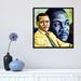 East Urban Home Obama & L. King by Ben Heine - Graphic Art Print Canvas in Blue/Yellow | 18 H x 18 W x 1.5 D in | Wayfair