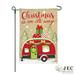 JEC Home Goods Christmas Way Camper 2-Sided Burlap 18 x 13 in. Flag Set in Brown/Red | 18 H x 12.5 W in | Wayfair GF40038-0