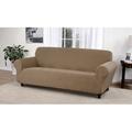 Kathy Ireland Home Day Break Box Cushion Sofa Slipcover Polyester in Brown | 75 H x 96 W x 42 D in | Wayfair DAY-SOFA-BG