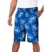 Men's Big & Tall Hibiscus Print 8" Swim Trunks by KS Island in Royal Blue Hibiscus (Size 6XL)