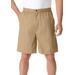 Men's Big & Tall Knockarounds® 8" Full Elastic Plain Front Shorts by KingSize in True Khaki (Size 4XL)